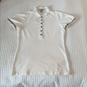 BURBERRY BRIT White Polo Shirt with Button Details